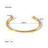 Wholesale French Retro Stainless Steel Open Bracelet For Women 18K Gold Plated With Vacuum Real Gold Electroplating In Pvd Furnace