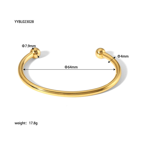 Wholesale French Retro Stainless Steel Open Bracelet For Women 18K Gold Plated With Vacuum Real Gold Electroplating In Pvd Furnace