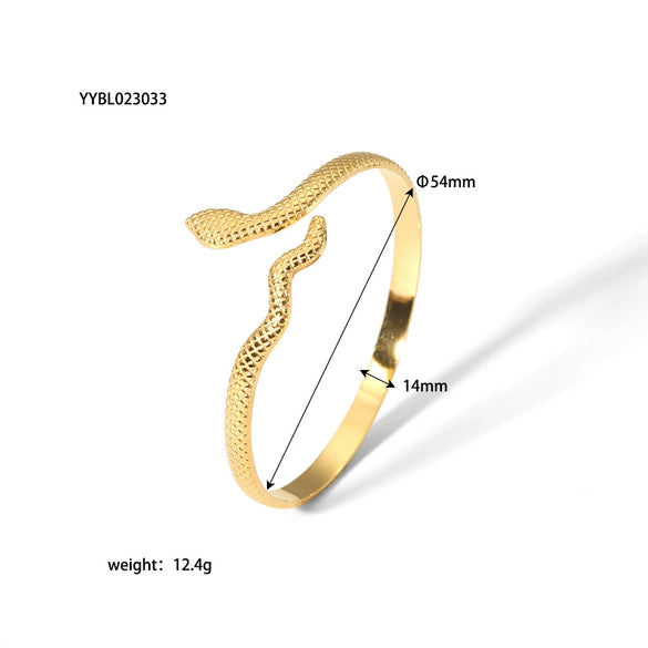 Wholesale French Retro Stainless Steel Open Bracelet For Women 18K Gold Plated With Vacuum Real Gold Electroplating In Pvd Furnace