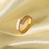 Wholesale French Retro Stainless Steel Ring With Geometric Design 18K Gold Plated By Vacuum Real Gold Electroplating In Pvd Furnace For Women
