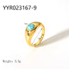 Wholesale French Retro Stainless Steel Ring With Geometric Design 18K Gold Plated By Vacuum Real Gold Electroplating In Pvd Furnace For Women