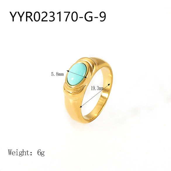 Wholesale French Retro Stainless Steel Ring With Geometric Design 18K Gold Plated By Vacuum Real Gold Electroplating In Pvd Furnace For Women