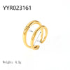 Wholesale French Retro Stainless Steel Ring With Geometric Design 18K Gold Plated By Vacuum Real Gold Electroplating In Pvd Furnace For Women