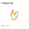 Wholesale French Retro Stainless Steel Ring With Geometric Design 18K Gold Plated By Vacuum Real Gold Electroplating In Pvd Furnace For Women