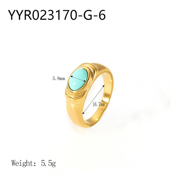 Wholesale French Retro Stainless Steel Ring With Geometric Design 18K Gold Plated By Vacuum Real Gold Electroplating In Pvd Furnace For Women