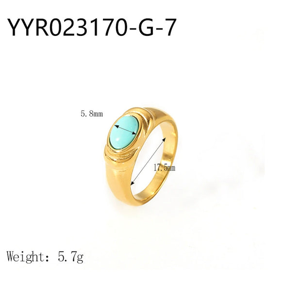 Wholesale French Retro Stainless Steel Ring With Geometric Design 18K Gold Plated By Vacuum Real Gold Electroplating In Pvd Furnace For Women