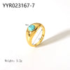 Wholesale French Retro Stainless Steel Ring With Geometric Design 18K Gold Plated By Vacuum Real Gold Electroplating In Pvd Furnace For Women