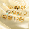 Wholesale French Retro Stainless Steel Ring With Geometric Design 18K Gold Plated By Vacuum Real Gold Electroplating In Pvd Furnace For Women