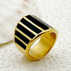 Wholesale French Retro Stainless Steel Ring With Geometric Pattern And Electroplating Treatment For Women