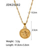Wholesale French Retro Star Pendant Necklace Titanium Steel Water Ripple Chain Inlaid Zircon Geometric Design For Women