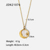 Wholesale French Retro Star Pendant Necklace Titanium Steel Water Ripple Chain Inlaid Zircon Geometric Design For Women