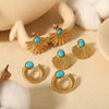 Wholesale French Retro Style Geometric Stainless Steel Electroplated Earrings For Women