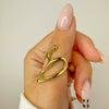 Wholesale French Retro Style Irregular Geometric Opening Ring Titanium Steel Stainless Steel Electroplated Jewelry For Women