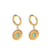 Wholesale French Retro Style Stainless Steel Sunflower Earrings For Women With Electroplating