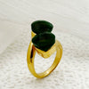 Wholesale French Retro Style Threecolor Glass Stone Ring Stainless Steel Electroplated For Women