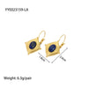 Wholesale French Retro Temperament Women's Earrings Stainless Steel With Mosaic Lapis Lazuli And Geometric Pattern Pvd Furnace Real Gold Process