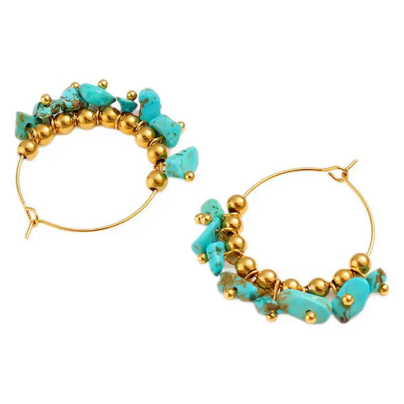 Wholesale French Retro Titanium Steel Electroplated Geometric Wave Pattern Earrings For Women