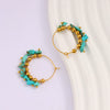 Wholesale French Retro Titanium Steel Electroplated Geometric Wave Pattern Earrings For Women