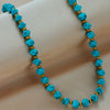 Wholesale French Retro Turquoise Beaded Titanium Steel Necklace For Women With Geometric Pattern And Electroplating