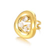 Wholesale French Retro Women's Open Ring Irregular Stainless Steel And Imitation Pearl Geometric Round Hollow Inlaid Electroplated