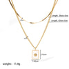 Wholesale French Retro Zircon Devil's Eye Pendant Necklace In Stainless Steel With Pvdp Furnace Real Gold Treatment And Geometric Design For Women