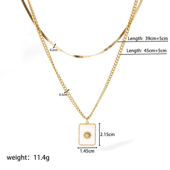 Wholesale French Retro Zircon Devil's Eye Pendant Necklace In Stainless Steel With Pvdp Furnace Real Gold Treatment And Geometric Design For Women