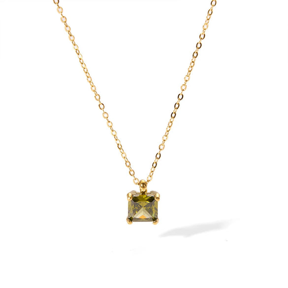 Wholesale French Retro Zircon Devil's Eye Pendant Necklace In Stainless Steel With Pvdp Furnace Real Gold Treatment And Geometric Design For Women