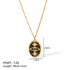 Wholesale French Retro Zircon Devil's Eye Pendant Necklace In Stainless Steel With Pvdp Furnace Real Gold Treatment And Geometric Design For Women