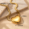 Wholesale Jewelry French Style Simple Style Heart Shape 304 Stainless Steel Plating Jewelry Set