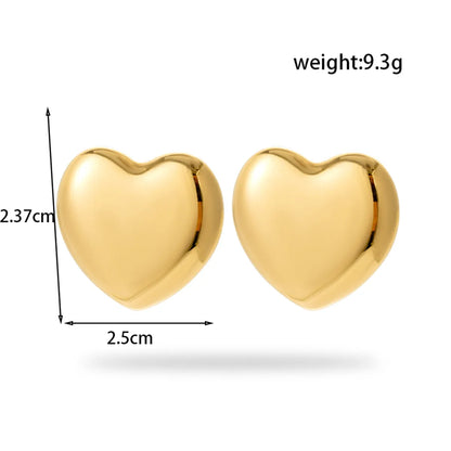 Wholesale Jewelry French Style Simple Style Heart Shape 304 Stainless Steel Plating Jewelry Set