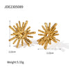 Wholesale French Vintage Luxury Women's Stainless Steel Earrings With Tree Branch Fireworks Sunflower Geometric Design And Electroplating