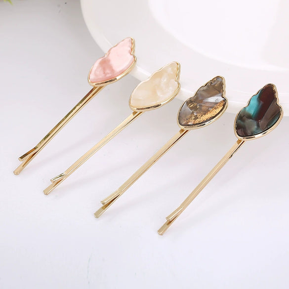 Wholesale Fresh Acetate Ice Cream Shape Hair Side Clips For Girls With Geometric And Plaid Patterns Simple Style