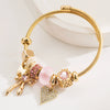 Wholesale Fresh Allmatch Adjustable Diamond Inlaid Alloy Bow And Heart Pattern Bracelet For Unisex