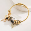 Wholesale Fresh Allmatch Adjustable Diamond Inlaid Alloy Bow And Heart Pattern Bracelet For Unisex