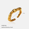 Wholesale Fresh And Minimalist Geometric Stainless Steel Electroplated Open Adjustable Finger Ring For Women