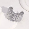 Wholesale Fresh And Sweet Flower Design Stainless Steel Electroplated Open Bracelet