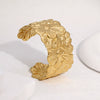 Wholesale Fresh And Sweet Flower Design Stainless Steel Electroplated Open Bracelet