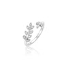 Wholesale Fresh Diamond Leaf Ring In Niche Design 925 Silver With Diamond Treatment For Unisex Elegant And Sweet