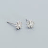 Wholesale Fresh Flower Ear Studs 925 Silver Electroplated Women's Ear Jewelry