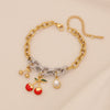 Wholesale Fresh Garden Style Fruit Shaped Stainless Steel Chain Bracelet With Dripping Oil Processing