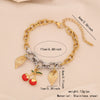 Wholesale Fresh Garden Style Fruit Shaped Stainless Steel Chain Bracelet With Dripping Oil Processing