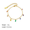Wholesale Fresh Geometric Square Titanium Steel Electroplated Necklace Set Accessories For Women