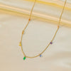 Wholesale Fresh Geometric Square Titanium Steel Electroplated Necklace Set Accessories For Women