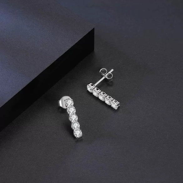 Wholesale Fresh Geometric Sterling Silver Chain Earrings With Electroplating