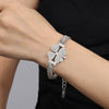 Wholesale Fresh Pastoral Style Creative Titanium Steel Set With Clover Flower Pattern Bracelet Necklace Ear Studs Electroplated