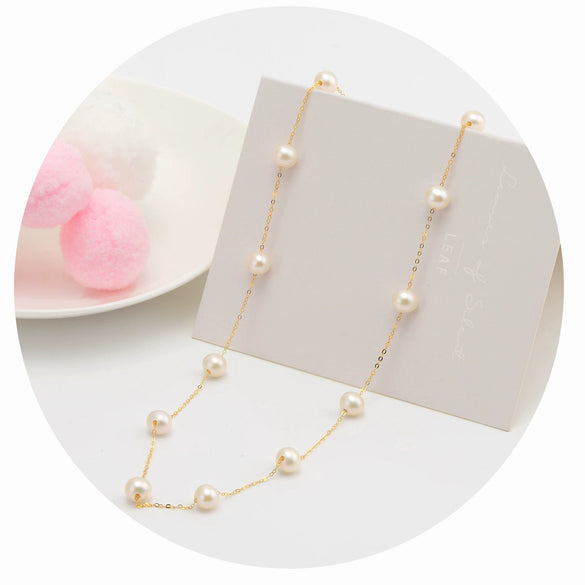 Wholesale Fresh Water Pearl Gypsophila S925 Silver Necklace