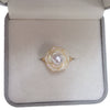 Wholesale Freshwater Pearl And Sea Shell Broken Shell Drop Glaze Camellia Ring Copper Material Fashion Style Flat Round And Bun Round Pearl Shape