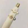 Wholesale Freshwater Pearl And Sea Shell Crown Open Ring Highgloss Natural 5A Grade Goldfilled Copper Accessories Fashion Style For Women