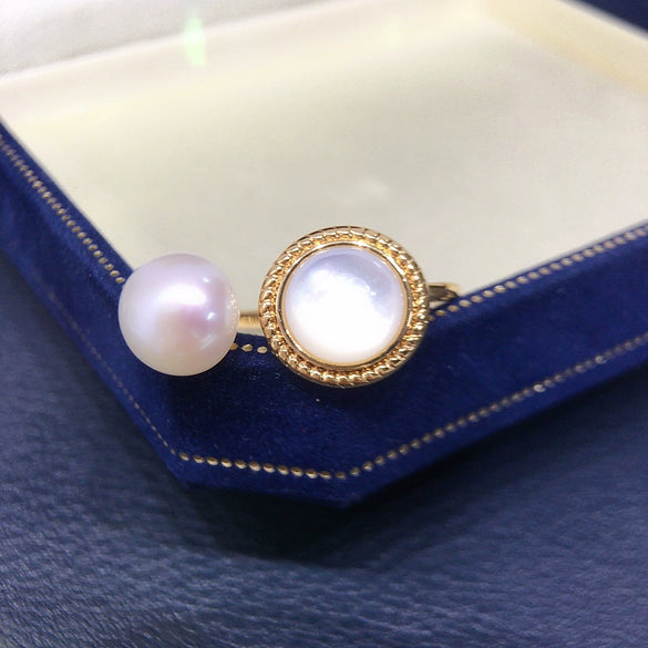 Wholesale Freshwater Pearl And Sea Shell Jewelry Set With Round Shape