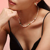 Wholesale Freshwater Pearl And 316L Stainless Steel Necklace Geometric Pattern Electroplated Sweet Style